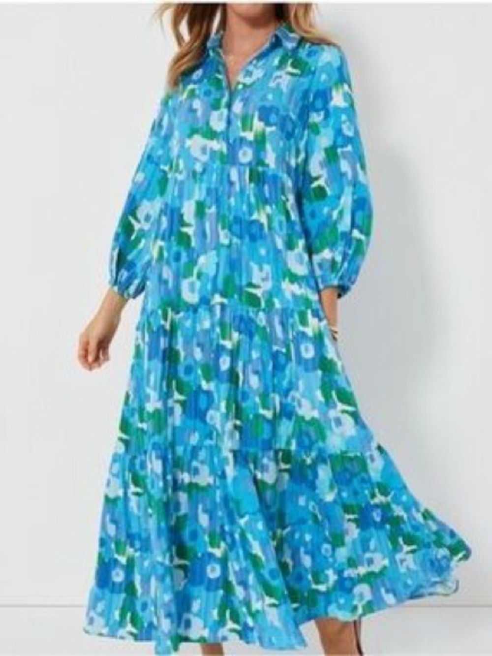 Tuckernuck pomander place blue floral dress size medium
